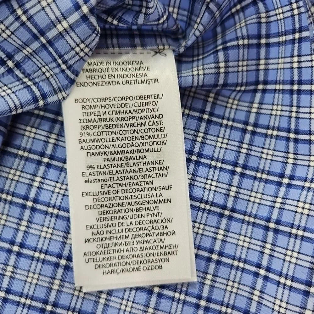 Polo Ralph Lauren Performance Shirt Men's XL Blue Plaid‎ Classic Fit Wicking NEW